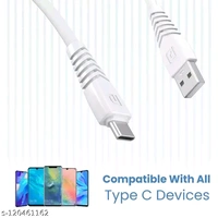Portronics Konnect Core II 2.4A Fast Charging 1M Type-C Cable for All Type C Smartphones (White)