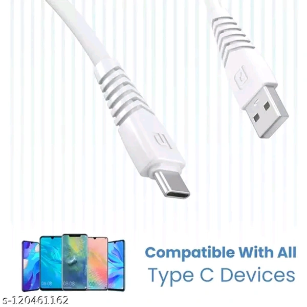 Portronics Konnect Core II 2.4A Fast Charging 1M Type-C Cable for All Type C Smartphones (White)