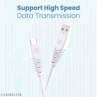 Portronics Konnect Core II 2.4A Fast Charging 1M Type-C Cable for All Type C Smartphones (White)