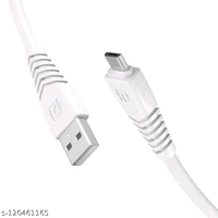 Portronics Konnect Core II 2.4A Fast Charging 1M Type-C Cable for All Type C Smartphones (White)