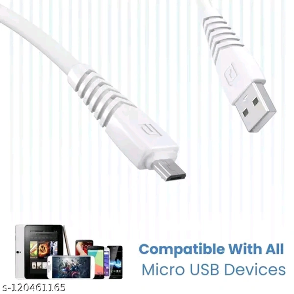 Portronics Konnect Core II 2.4A Fast Charging 1M Type-C Cable for All Type C Smartphones (White)