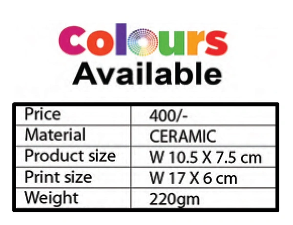 Coffee Mug (Color Inside)  - W 10.5 x 7.5 cm