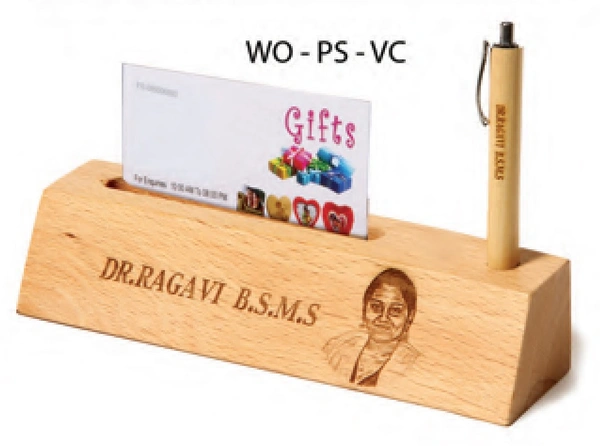 Visiting Card Pen Stand With Pen - W 17 x 3.5 cm