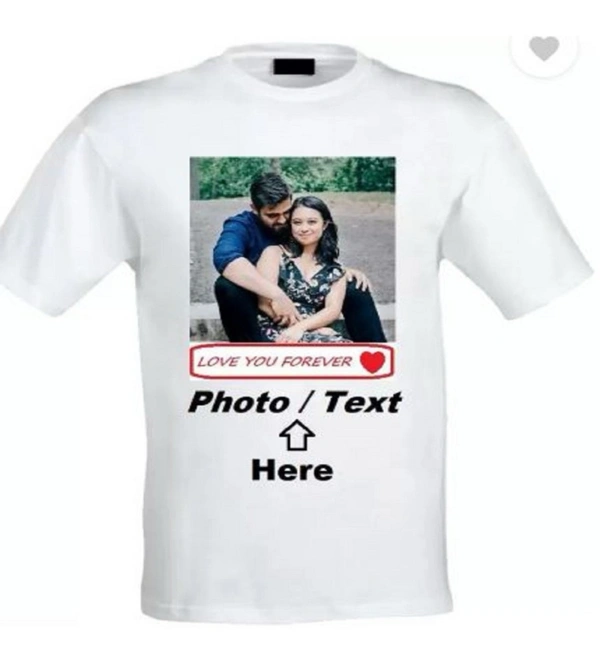 ROUND NECK POLYSTER T-SHIRT PRINT SIZE A4 SINGLE PRINT - M - L - XL - XXL, White