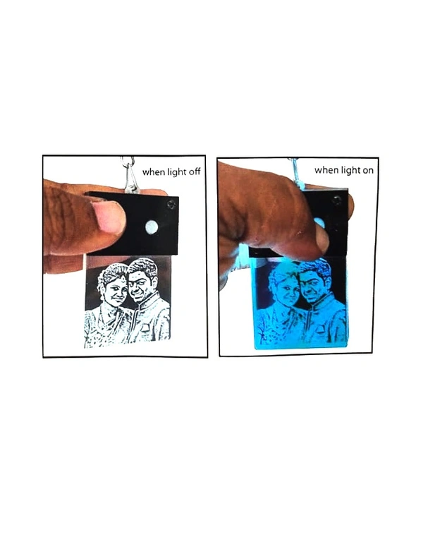 ACRYLIC LED KEY CHAIN ( SINGLE SIDE) - W 1.5 X 2.5 INCH PRINT SIZE 37 X 35 MM