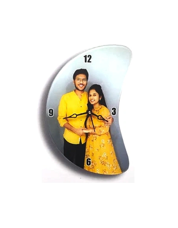ACRYLIC WALL CLOCKS ( MOON ,OVAL, VERTICAL HORIZONTAL ) CHOOSE ANY ONE  - W8 X 12 INCH  2801gm