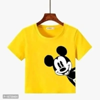 Printed Short Sleeve Round Neck Crop T Shirt For Women And Girls  - XL, Stiletto