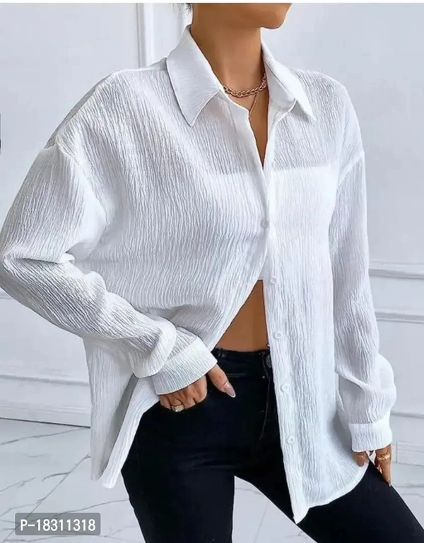 Crepe Solid Top - White, S