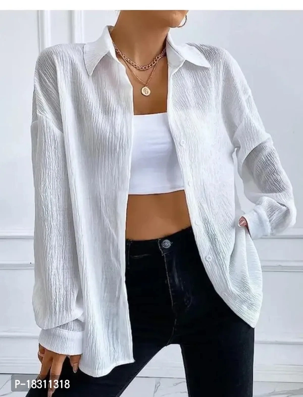 Crepe Solid Top - White, L