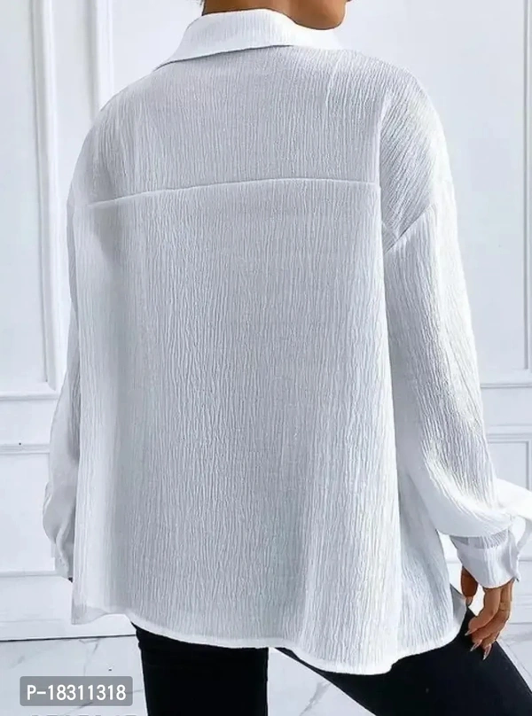 Crepe Solid Top - White, L
