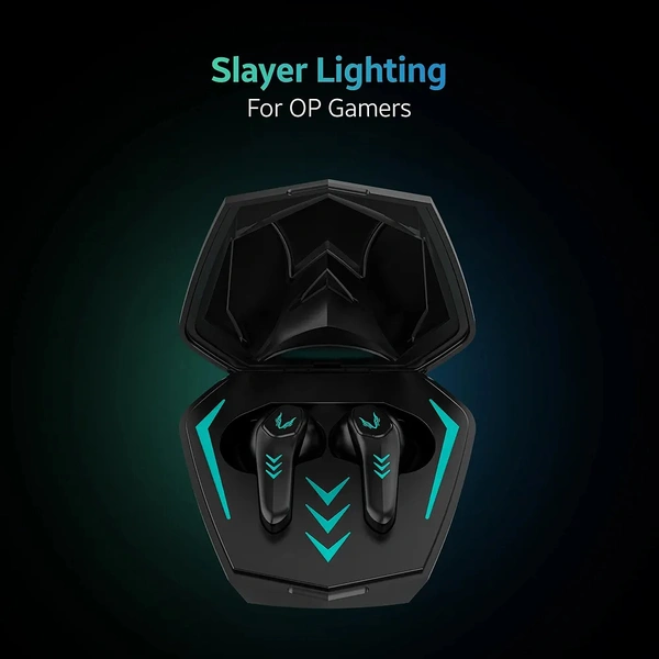 TAGG Rogue 100Gt Bluetooth Truly Wireless Gaming in Ear Earbuds with 50Ms Low Latency for Better Gaming 20Hrs Playtime with Mic with Enc for Best Calling Made for Comfort Gaming (Black) - Blue