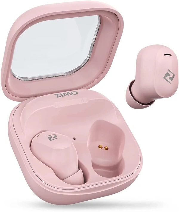 Zimo Sync Mini in-Ear TWS Earbuds with Bluetooth 5.3, 28 Hrs Playtime, 8mm Drivers, Stereo Calls, Touch Control, Type-C Charging Wireless Headphones, Voice Assist & IPX4 Water Resistant (Light Lilac)