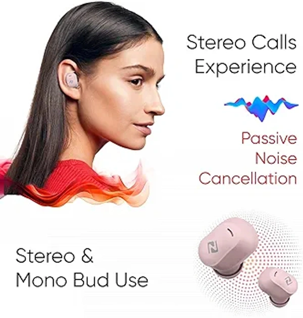Zimo Sync Mini in-Ear TWS Earbuds with Bluetooth 5.3, 28 Hrs Playtime, 8mm Drivers, Stereo Calls, Touch Control, Type-C Charging Wireless Headphones, Voice Assist & IPX4 Water Resistant (Light Lilac)