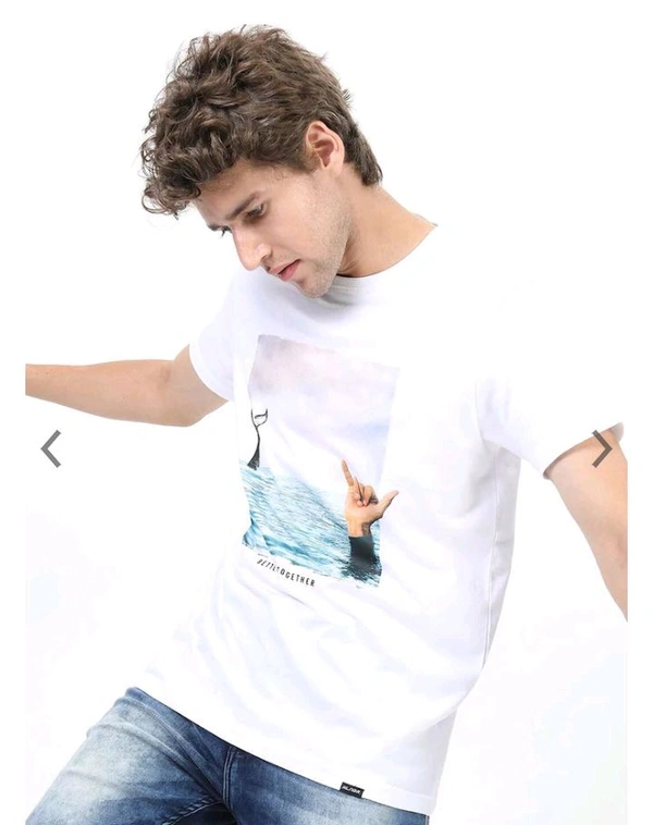 HIGHLANDER  Men Printed Slim Fit T Shirt  - White, S M L XL