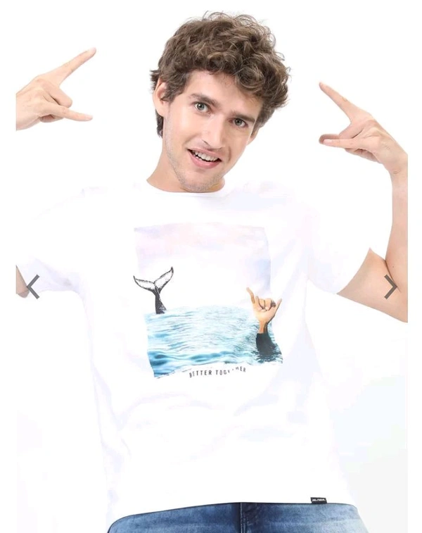 HIGHLANDER  Men Printed Slim Fit T Shirt  - White, XL