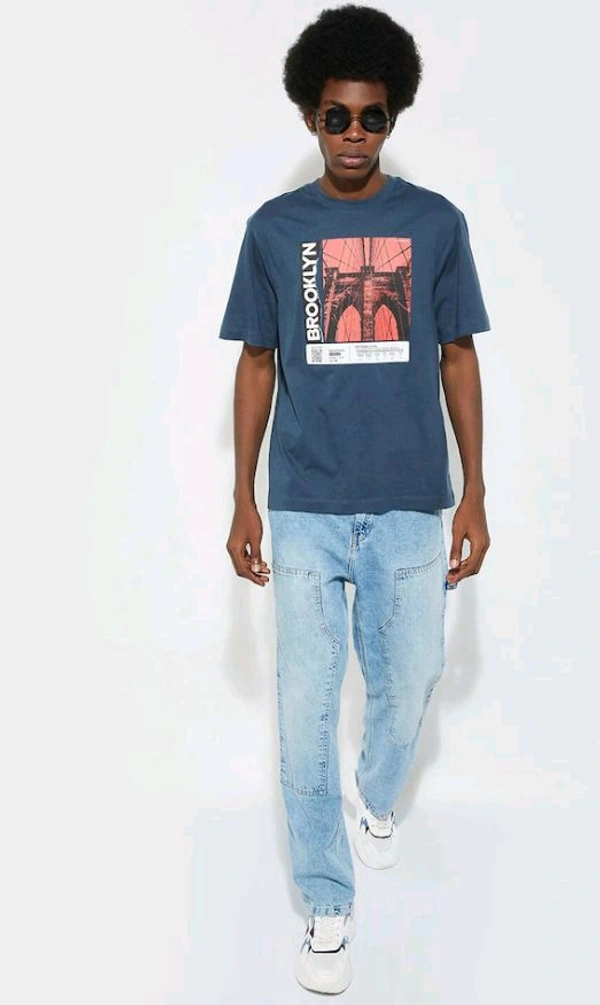 Max Urb_n Graphic Printed Cotton Oversized T Shirt  - S