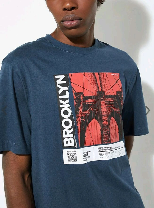 Max Urb_n Graphic Printed Cotton Oversized T Shirt  - S