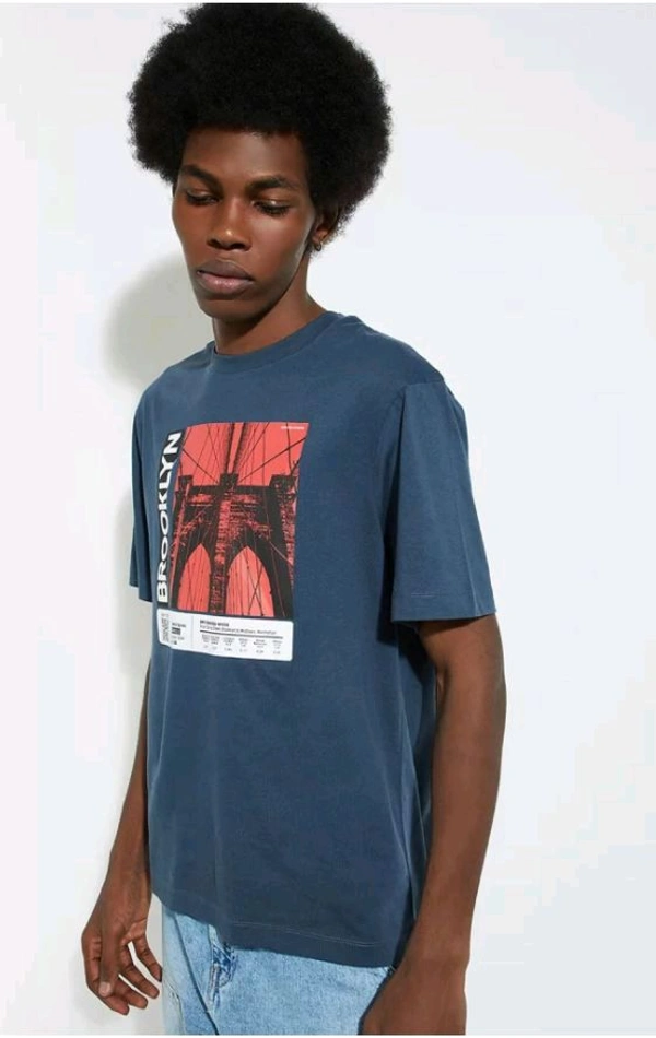 Max Urb_n Graphic Printed Cotton Oversized T Shirt  - S