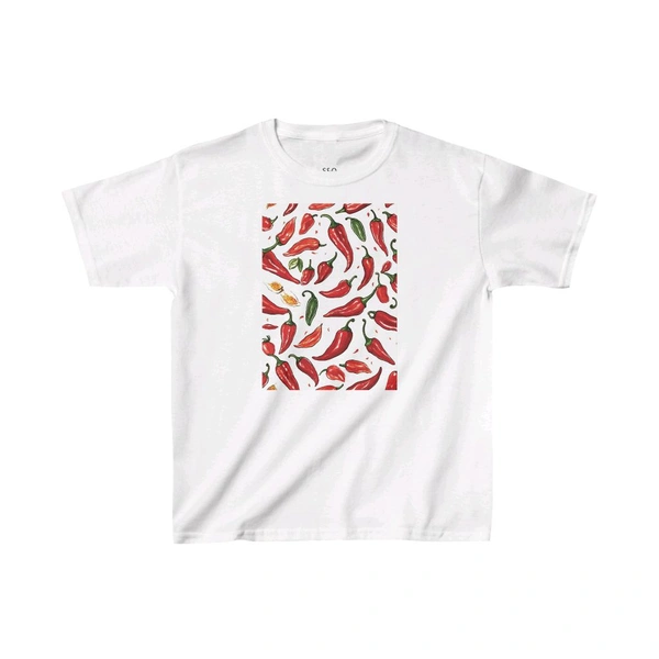 S&O Fiary Chilli Printed Tshirt For Men  - White, L