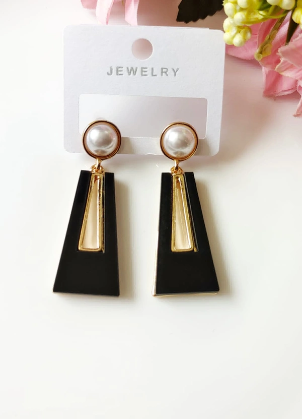 Stylish Party Earrings  - Black