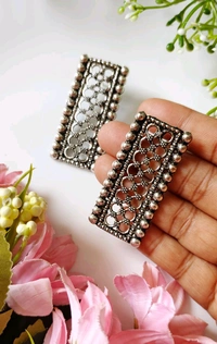 Antique Silver Oxidised Studs