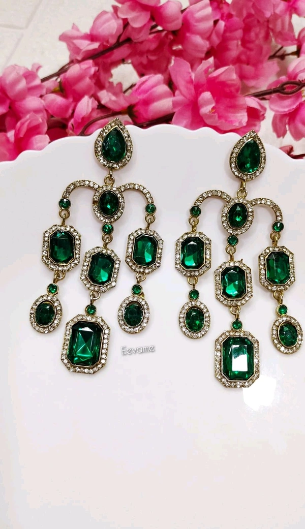 Festive Luxe Mohini Danglers  - Green