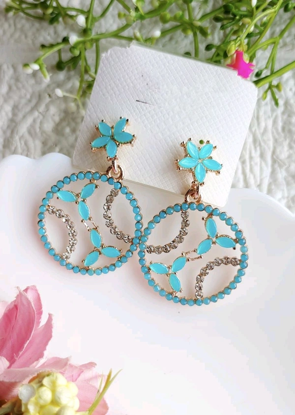Beautiful Crystal Earrings  - Blue