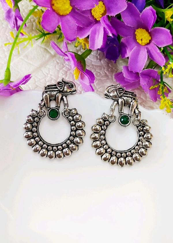 GS Elephant Danglers  - Darkgreen