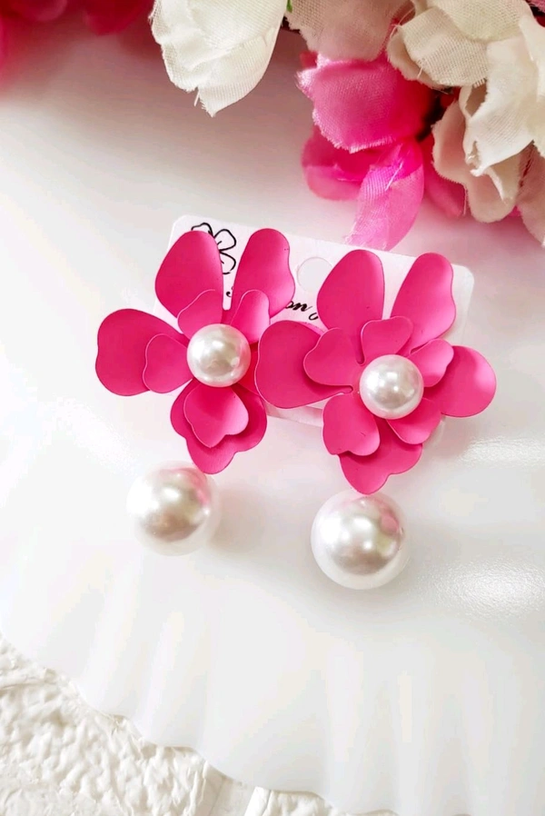 Floral Petals With Pearl Drops  - Babypink