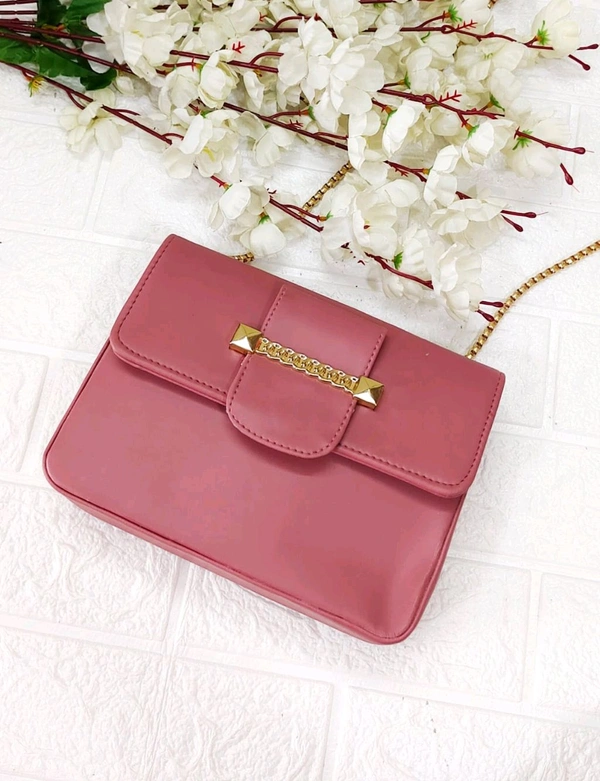 Mauve Pink Stylish Box Sling Bag