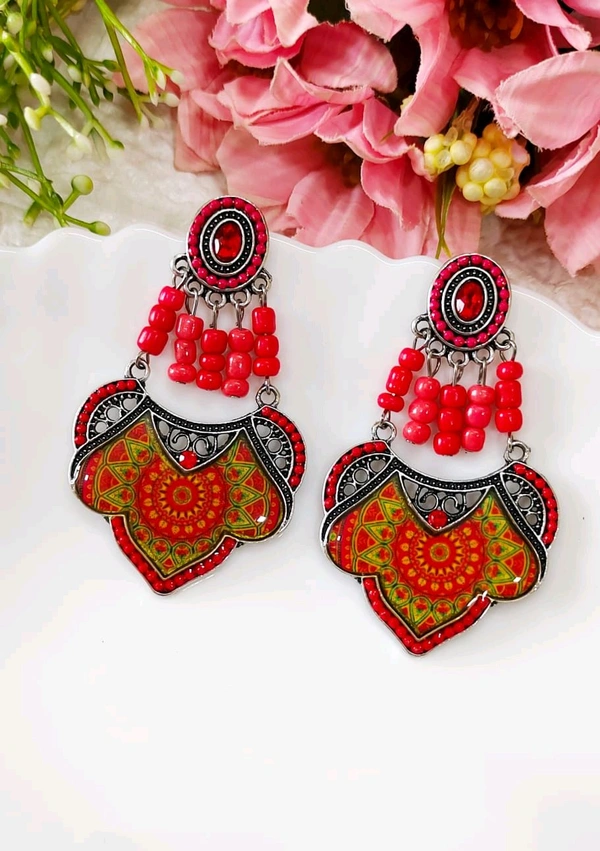Quirky Ethnic Resin Danglers  - Multi