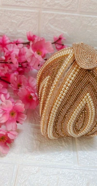 Premium Pearl Embellished Bridal Potli - Rosegold