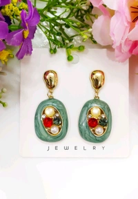 Antique Quirky Earrings  - Maroon