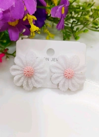 Flower Medium Size Studs - Green