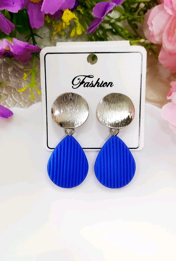 Stylish Silver Drops - Blue