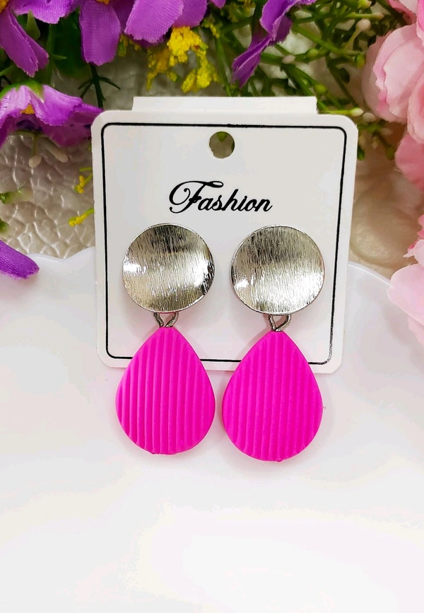 Stylish Silver Drops - Pink