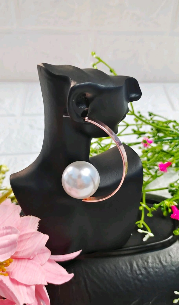 Unique Rosegold Pearl Earrings  - Style1