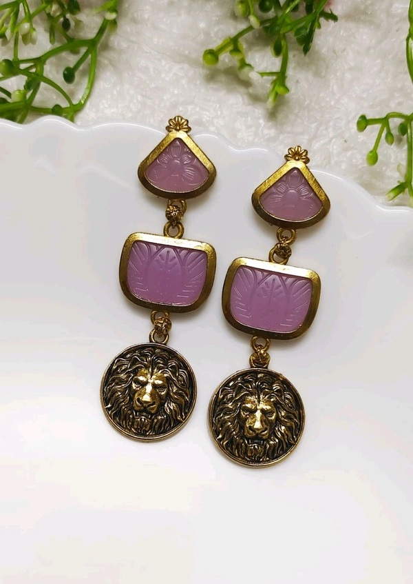 Antique Lion Danglers  - Style1