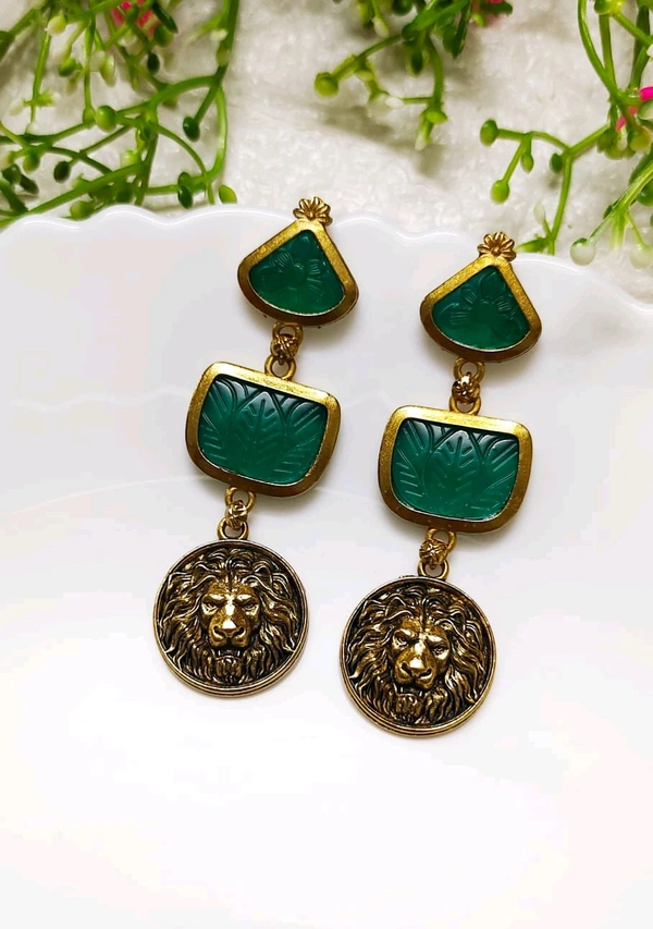 Antique Lion Danglers  - Style2