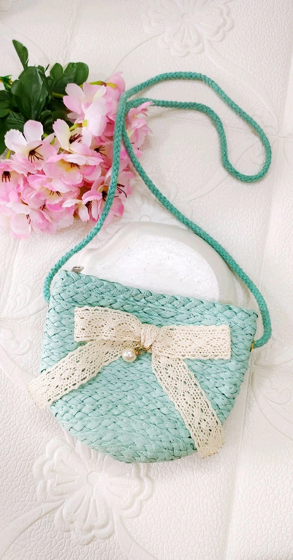 Cute Jute Kids Sling Bag  - Skyblue