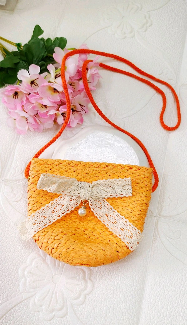 Cute Jute Kids Sling Bag  - Saffron