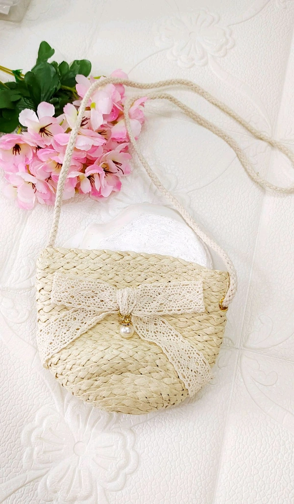 Cute Jute Kids Sling Bag  - Beige