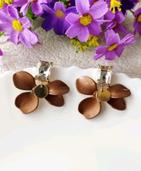 Quirky Floral Petals Earrings  - Pink