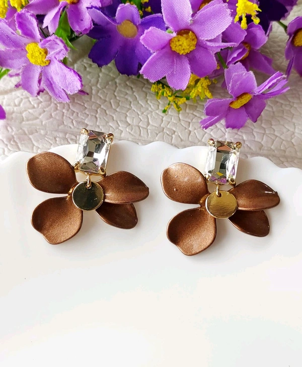 Quirky Floral Petals Earrings  - Pink