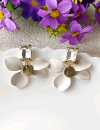 Quirky Floral Petals Earrings  - Pink