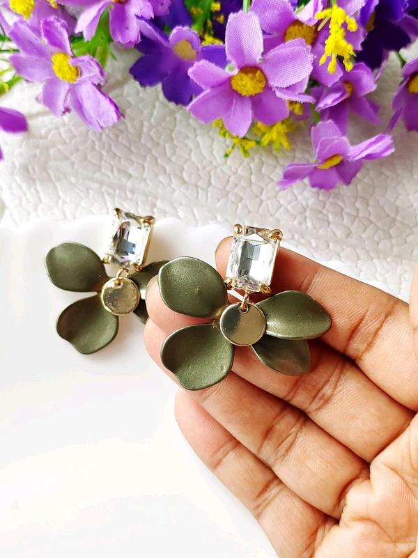Quirky Floral Petals Earrings  - Pink