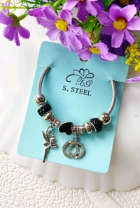 Adjustable Charms Kada Bracelet  - White