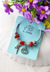 Adjustable Charms Kada Bracelet  - White
