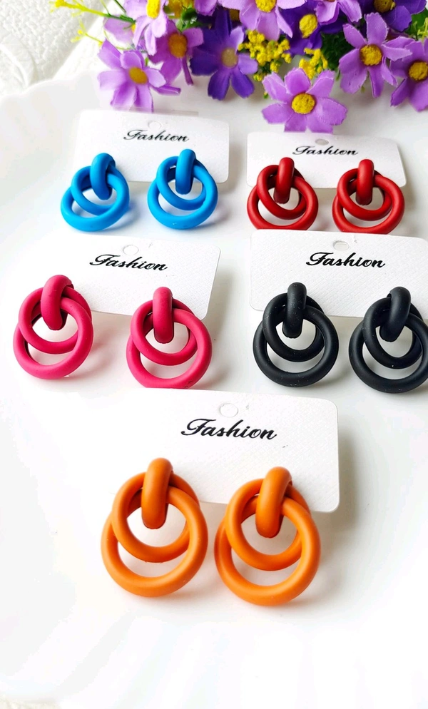 Popping Matte Coil Fancy Studs - Blue