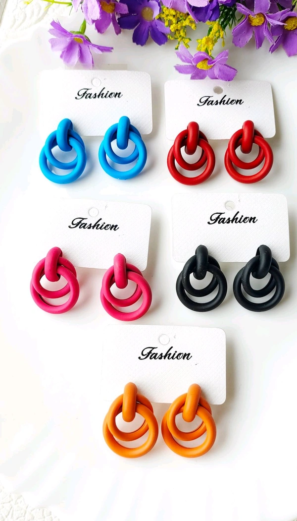 Popping Matte Coil Fancy Studs - Blue